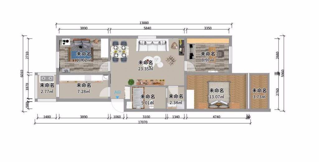 濱河西里現代簡約風格戶型圖裝修效果圖